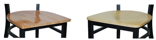 Stain differences between Solid Wood and Plywood Seats.