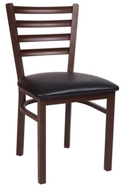 Ladder Back Metal Chair With Brown Finish