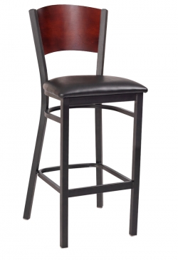 Interchangeable Back Metal Bar Stool with Solid  Back