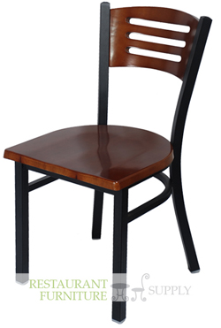 Interchangeable Back Metal Chair with 3 Slats 