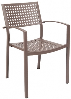 Aluminum Patio Arm Chair in Rust Color