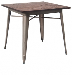 Industrial Series Restaurant Table in Dark Grey Finish and Wood Top