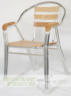 Aluminum & Wood Double Tube Patio Chair