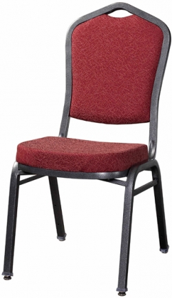 Premium Metal Stack Chair - Silver Vein Frame with Red 2438 Fabric