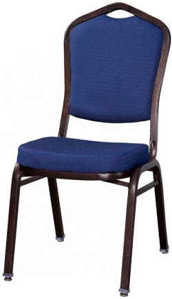 Premium Metal Stack Chair - Copper Vein Frame with Blue 2024 Fabric