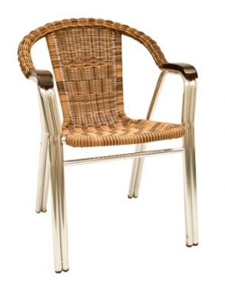 Aluminum and Wicker Patio Chair