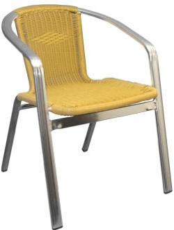 Double Tube Aluminum and Rattan Patio Chair