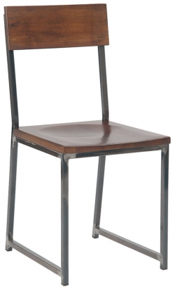 Industrial Series Metal Chair with Wood Back and Seat