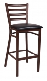 Ladder Back Metal Bar Stool With Brown Finish