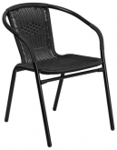 Black Indoor-Outdoor Rattan Restaurant Chair