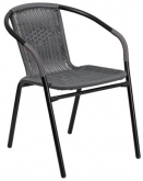 Grey Indoor-Outdoor Rattan Restaurant Chair