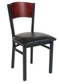 Interchangeable Back Metal Chair with Solid  Back