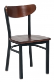 Modern Curved Back Metal Chair