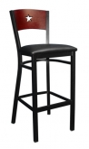 Interchangeable Back Metal Bar Stool with a Star in The Back