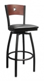 Interchangeable Back Metal Swivel Bar Stool with a Star in The Back