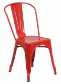 Red Bistro Style Metal Chair