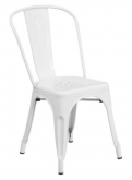 White Bistro Style Metal Chair
