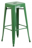 Green Backless Bistro Style Bar Stool