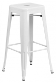 White Backless Bistro Style Bar Stool