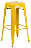 Yellow Backless Bistro Style Bar Stool