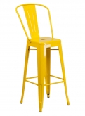 Yellow Bistro Style Metal Bar Stool
