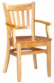 Vertical Slat Wood Chair with Arms