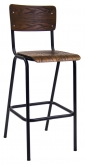 French Industrial Metal Bar Stool