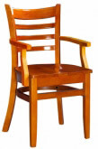 Ladder Back Wood Chair with Arms