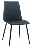  Gunnar Padded Metal Chair with Black Vinyl Upholstery