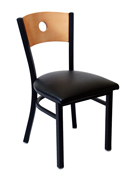 Interchangeable Back Metal Chair with a Circled Back