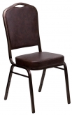 Copper Vein Metal Stack Chair in Brown Vinyl