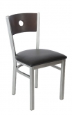 Silver Metal Chair with a Circled Back