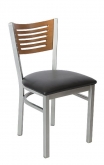 Silver Metal Chair with 5 Slats Back
