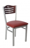 Silver Metal Chair with Slats & Circle Back