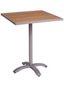 Aluminum Patio Tables with Faux Teak Top - Bar Height