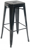 Bistro Style Metal Backless Bar Stool in Black Finish