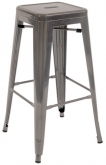 Bistro Style Metal Backless Bar Stool in Clear Finish