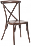 Stackable Metal X-Back Chair in Walnut Finish