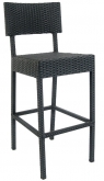 Aluminum Patio Bar Stool with Faux Wicker