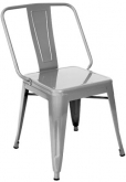 Extra Wide Bistro Style Metal Chair in Clear Finish