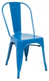 Bistro Style Metal Chair in Blue Finish