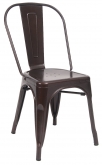 Bistro Style Metal Chair in Brown Finish