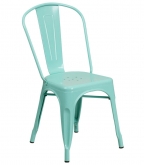Bistro Style Metal Chair in Light Blue Finish