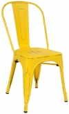 Bistro Style Metal Chair in Distressed Yellow Finish