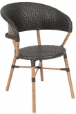 Curved Back Aluminum Patio Chair with Faux Wicker