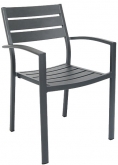 Aluminum Patio Arm Chair in Dark Grey Finish