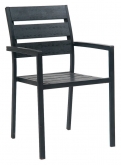 Black Metal Restaurant Patio Arm Chair