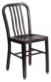 Patio Metal Chair in Distressed Black Finish