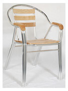 Aluminum & Wood Double Tube Patio Chair