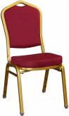 Premium Metal Stack Chair - Sun Gold Frame with Red 2001 Fabric